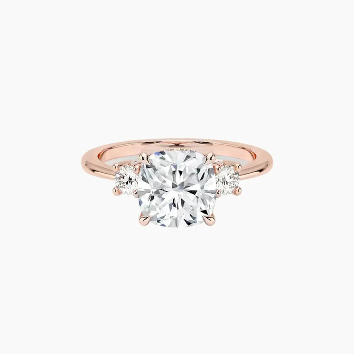 Seraphina Cushion Hidden Halo 1 Carat Lab Grown Diamond Engagement Ring in 18K Rose Gold