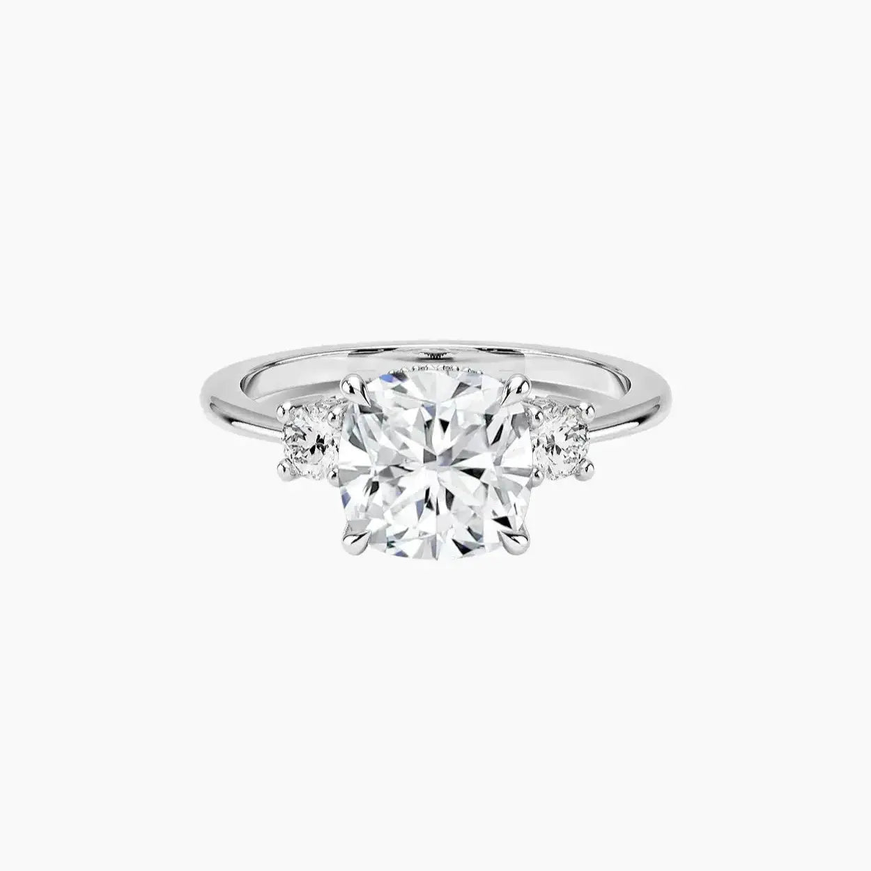 Seraphina Cushion Hidden Halo 1 Carat Lab Grown Diamond Engagement Ring in 14K White Gold