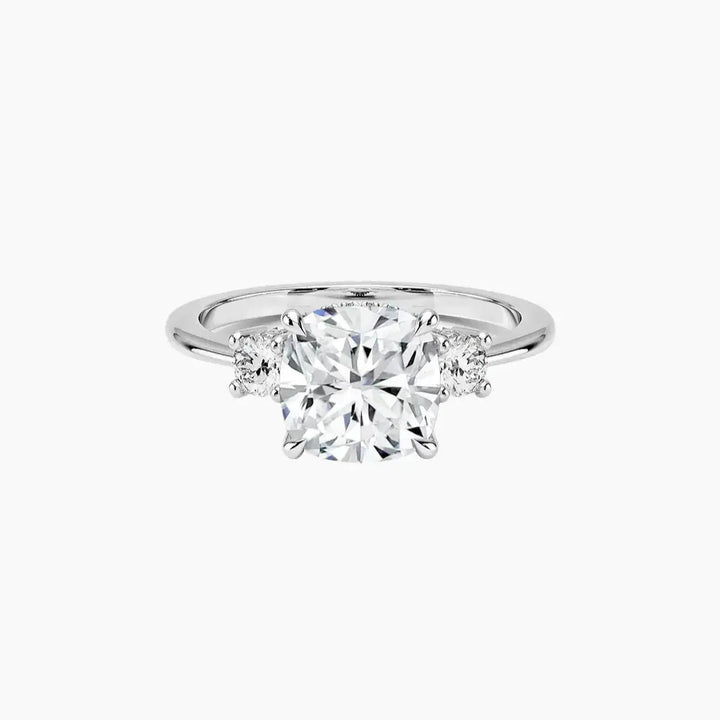 Seraphina Cushion Hidden Halo 3 Carat Lab Grown Diamond Engagement Ring in 18K White Gold