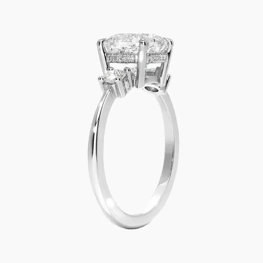 Seraphina Cushion Hidden Halo 3 Carat Lab Grown Diamond Engagement Ring in 14K Yellow Gold