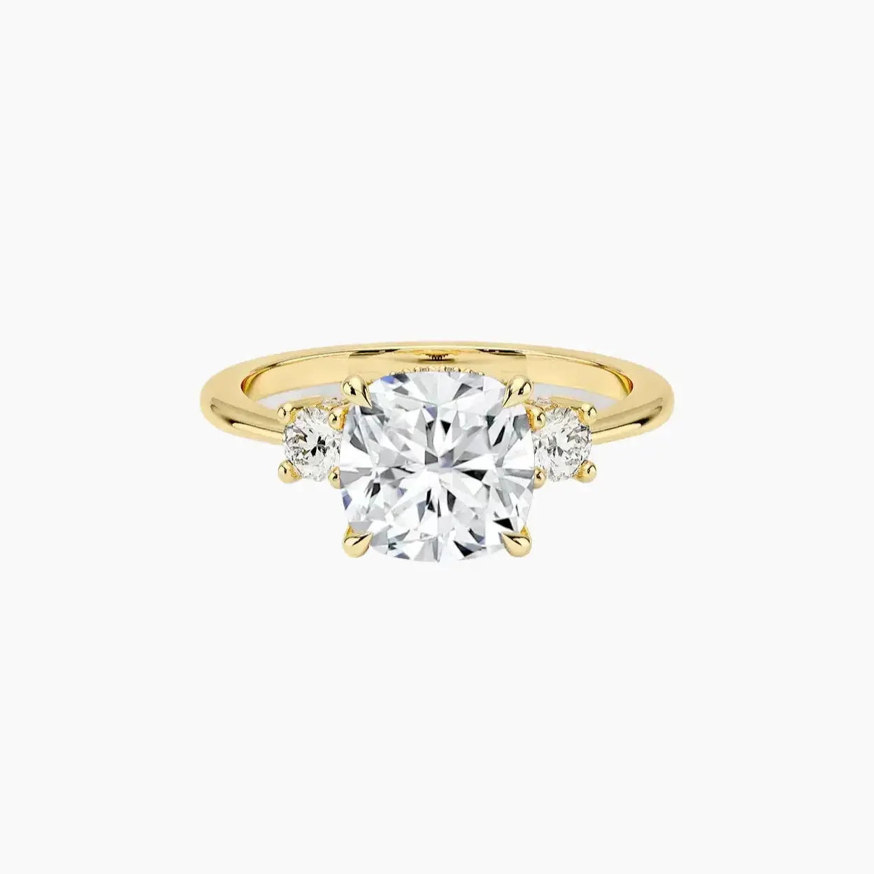 Seraphina Cushion Hidden Halo Diamond Ring Setting in 18K Yellow Gold