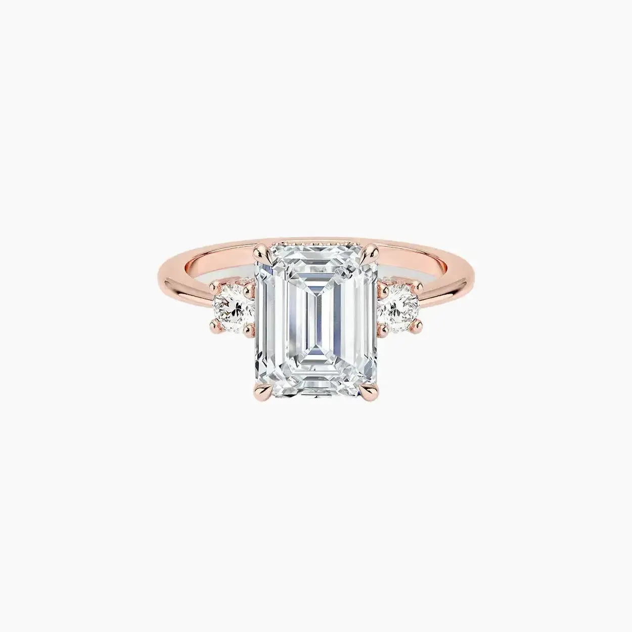 Seraphina Emerald Hidden Halo 2.5 Carat Lab Grown Diamond Engagement Ring in 18K Rose Gold