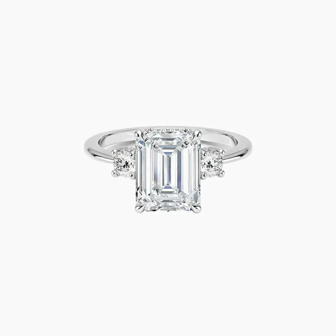 Seraphina Emerald Hidden Halo 1 Carat Lab Grown Diamond Engagement Ring in 14K White Gold