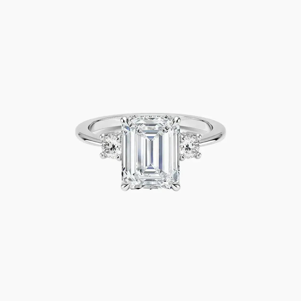 Seraphina Emerald Hidden Halo 2 Carat Lab Grown Diamond Engagement Ring in 18K Rose Gold