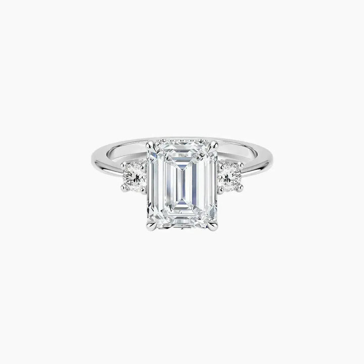 Seraphina Emerald Hidden Halo 1 Carat Lab Grown Diamond Engagement Ring in 18K White Gold