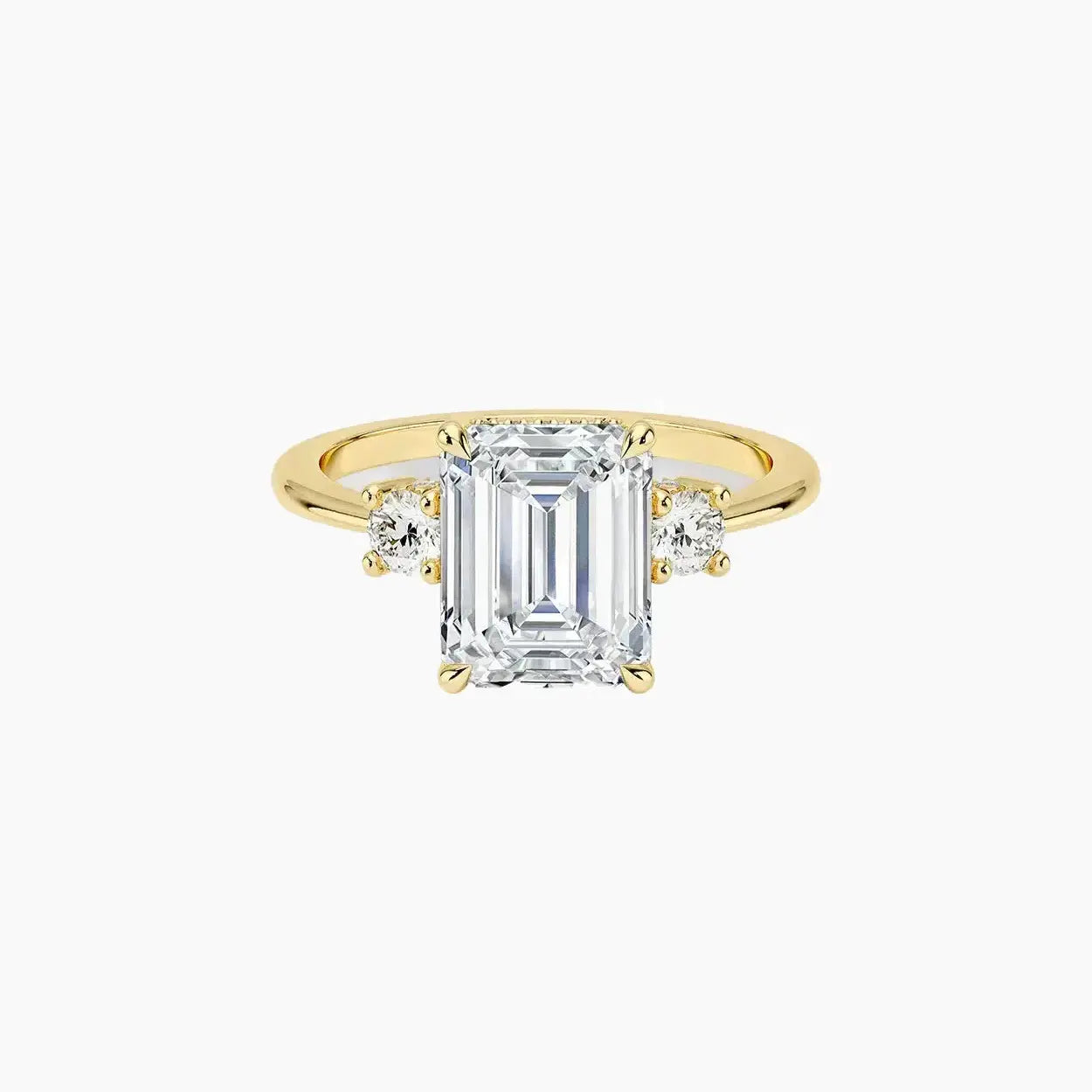 Seraphina Emerald Hidden Halo 2 Carat Lab Grown Diamond Engagement Ring in 18K Yellow Gold