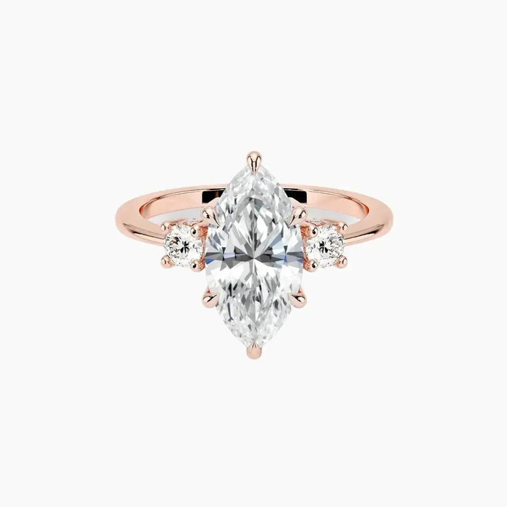 Seraphina Marquise Hidden Halo 1 Carat Lab Grown Diamond Engagement Ring in 18K Rose Gold