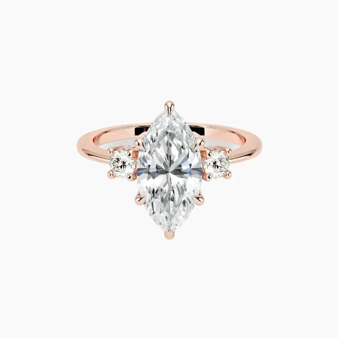 Seraphina Marquise Hidden Halo 2 Carat Lab Grown Diamond Engagement Ring in 14K Rose Gold