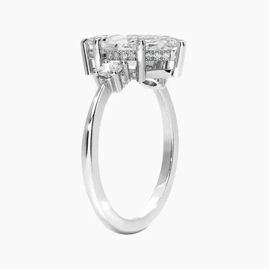 Seraphina Marquise Hidden Halo 3 Carat Lab Grown Diamond Engagement Ring in 14K Rose Gold