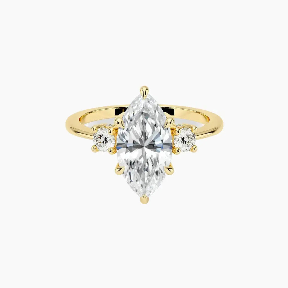 Seraphina Marquise Hidden Halo 2 Carat Lab Grown Diamond Engagement Ring in 18K Yellow Gold