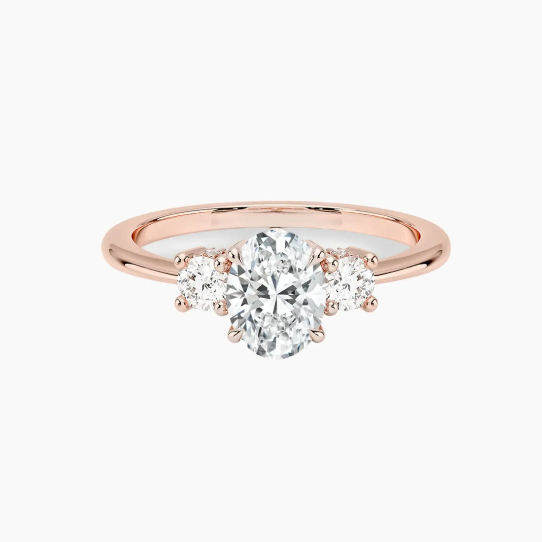 Seraphina Oval Hidden Halo 3 Carat Lab Grown Diamond Engagement Ring in 14K Rose Gold