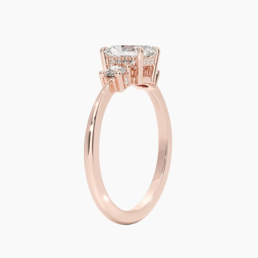 Seraphina Oval Hidden Halo 2.5 Carat Lab Grown Diamond Engagement Ring in 18K Rose Gold