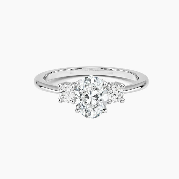 Seraphina Oval Hidden Halo 2 Carat Lab Grown Diamond Engagement Ring in 18K White Gold
