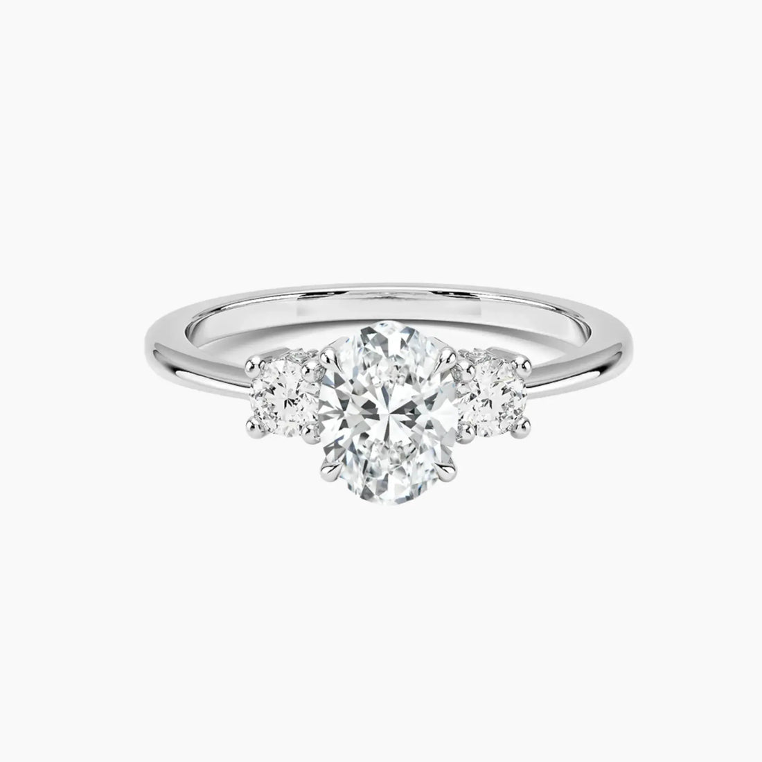 Seraphina Oval Hidden Halo 1.5 Carat Lab Grown Diamond Engagement Ring in 14K White Gold