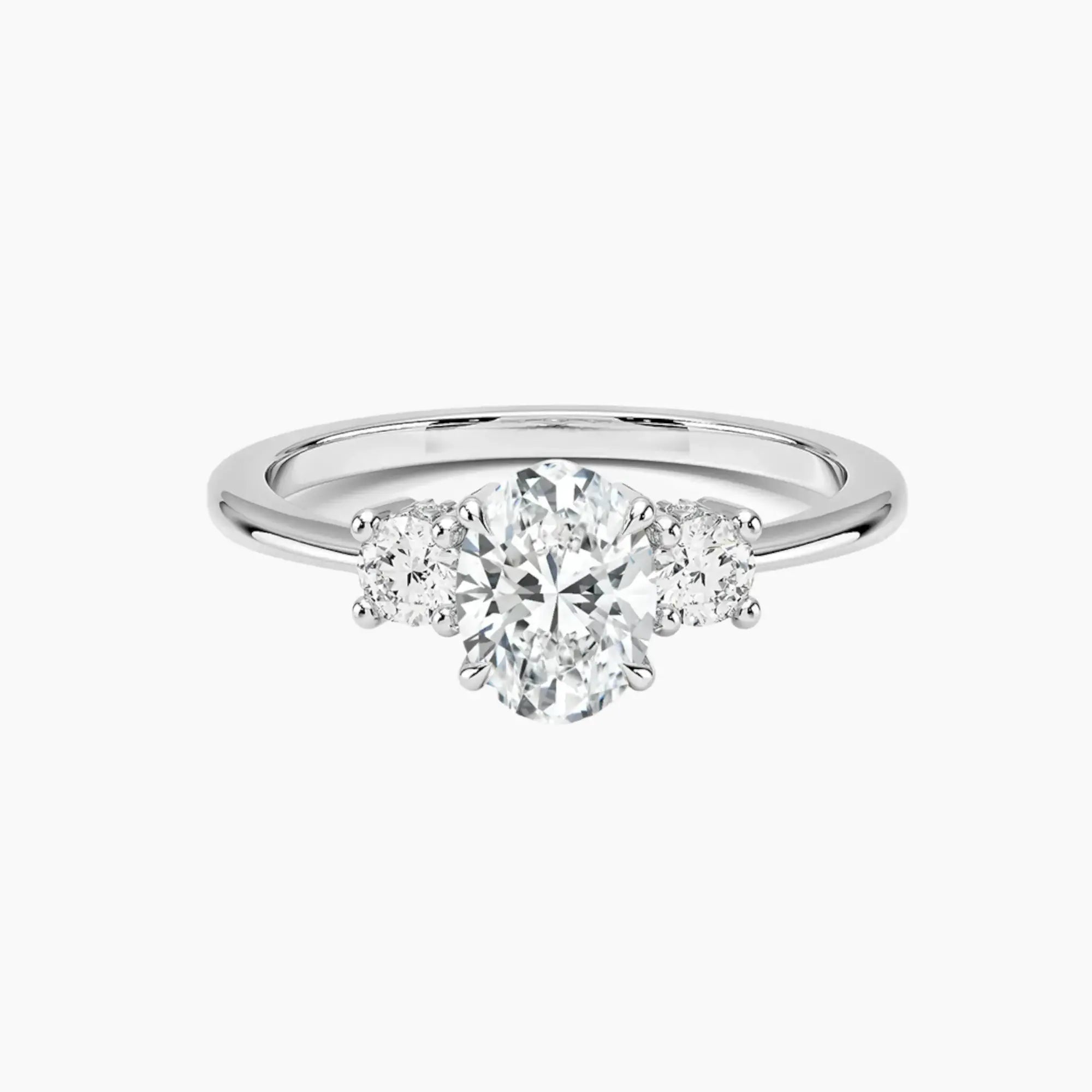Seraphina Oval Hidden Halo Diamond Ring Setting in 14K White Gold
