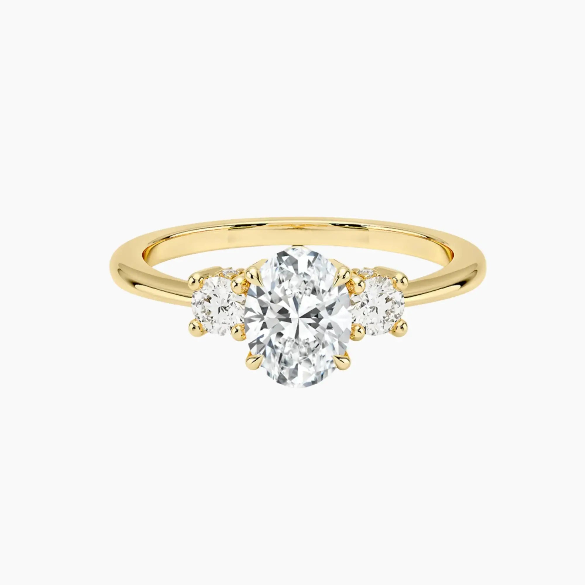 Seraphina Oval Hidden Halo Diamond Ring Setting in 18K Rose Gold