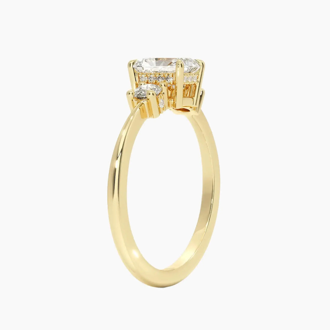 Seraphina Oval Hidden Halo Diamond Ring Setting in 14K White Gold