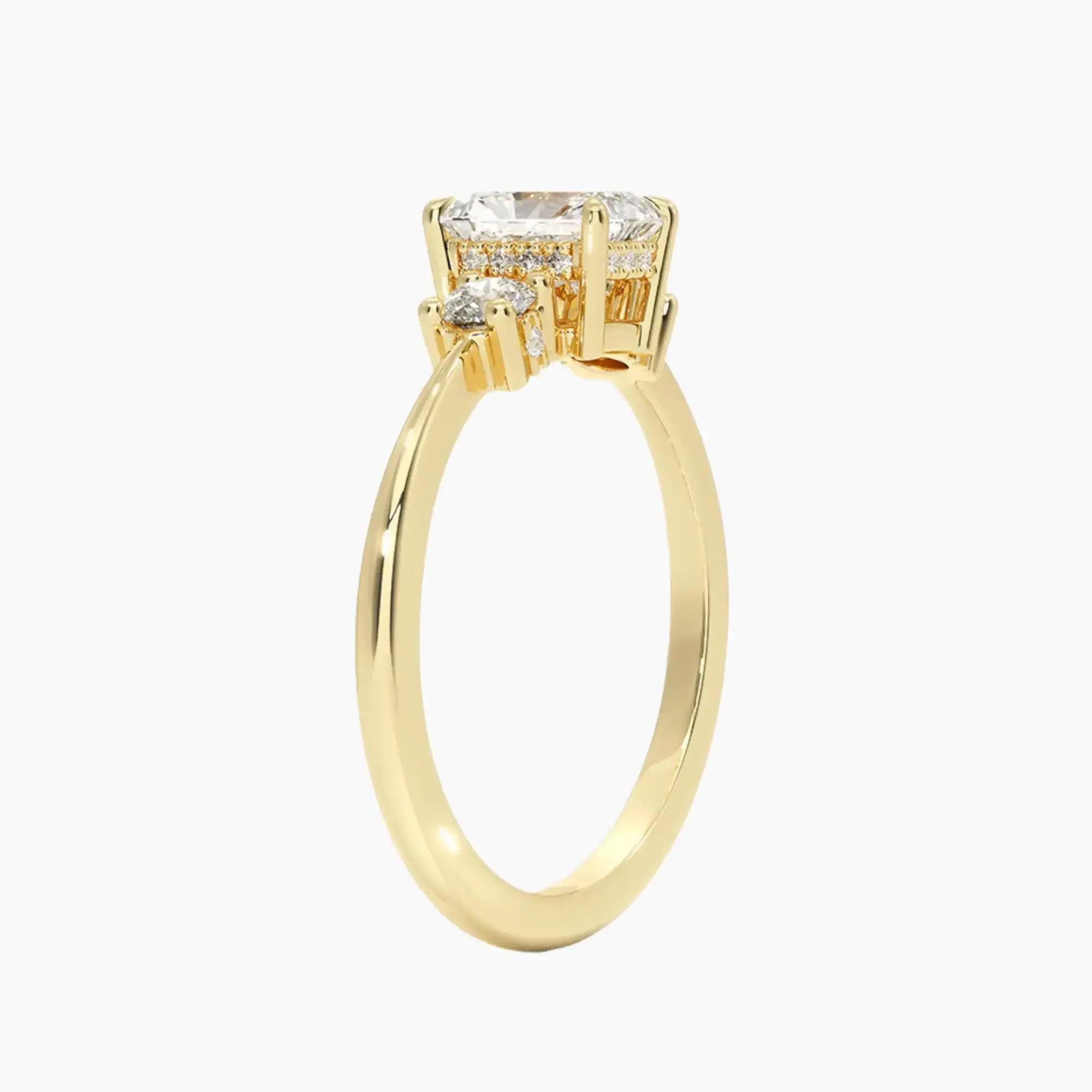 Seraphina Oval Hidden Halo 2.5 Carat Lab Grown Diamond Engagement Ring in 18K White Gold