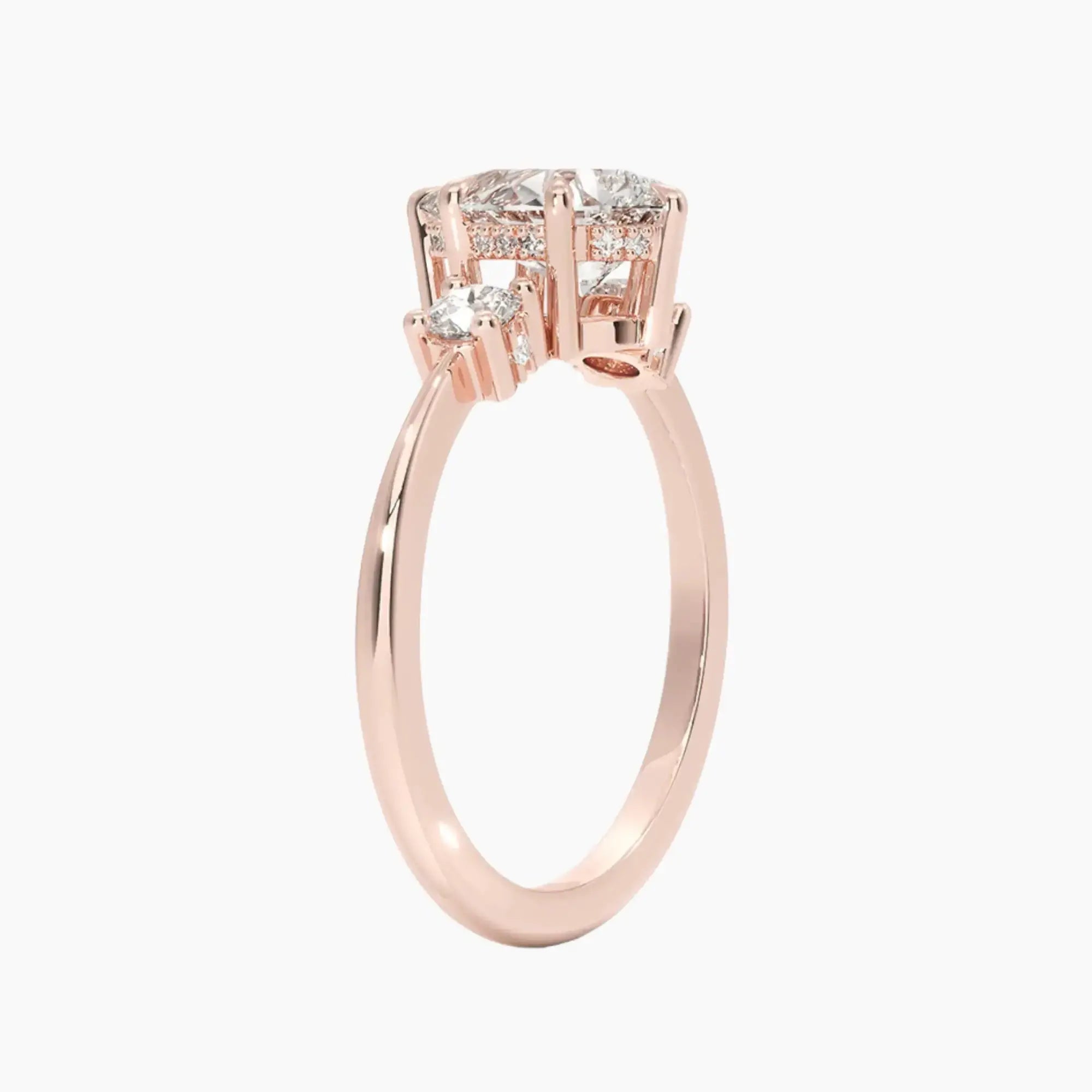 Seraphina Pear Hidden Halo 1 Carat Lab Grown Diamond Engagement Ring in 18K White Gold