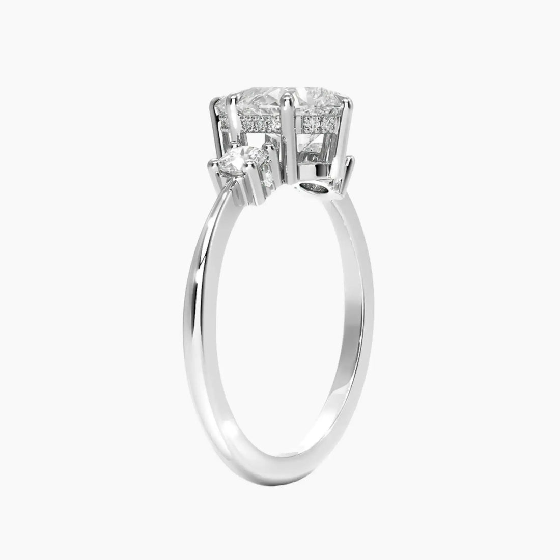 Seraphina Pear Hidden Halo 1 Carat Lab Grown Diamond Engagement Ring in 18K White Gold