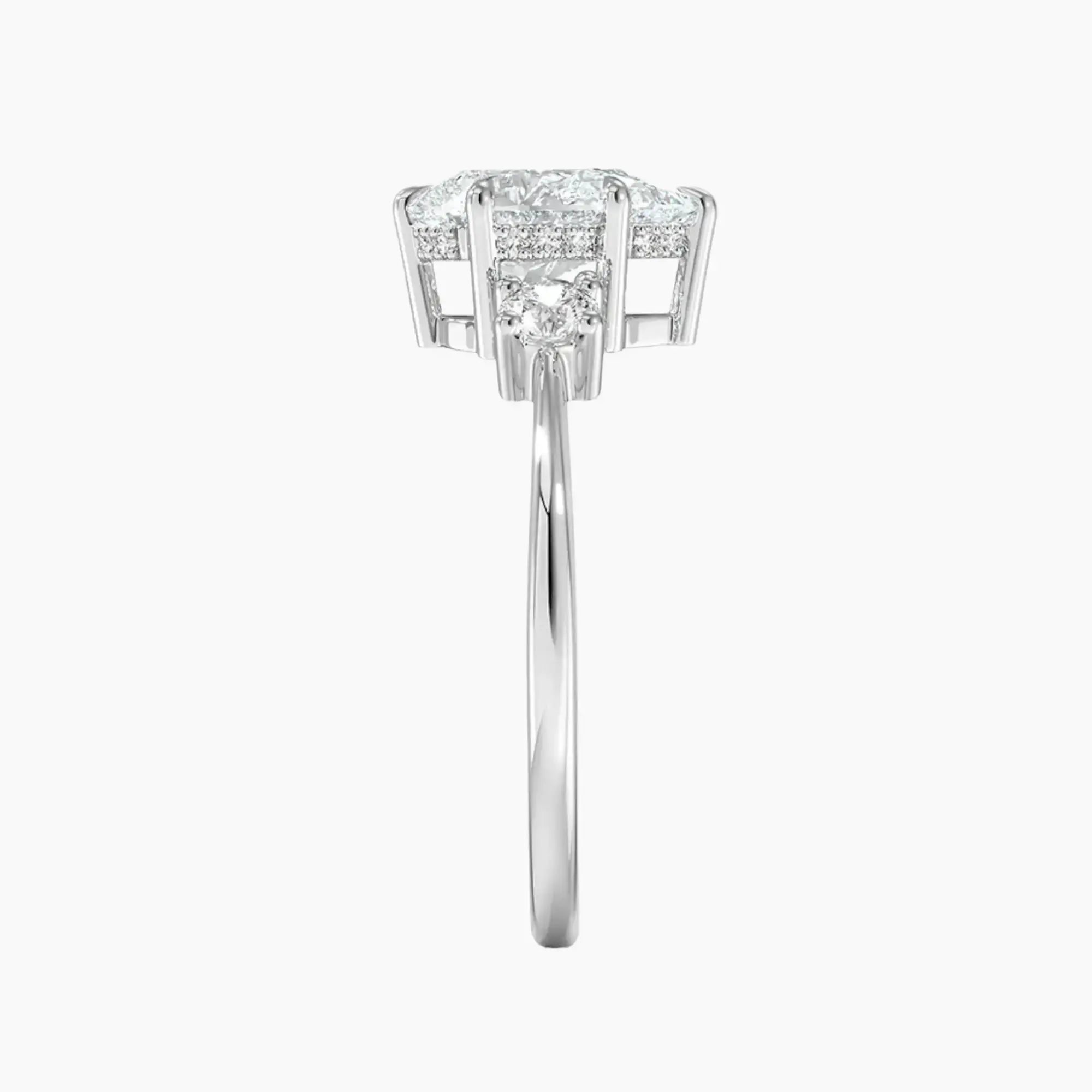 Seraphina Pear Hidden Halo 3 Carat Lab Grown Diamond Engagement Ring in 14K Rose Gold