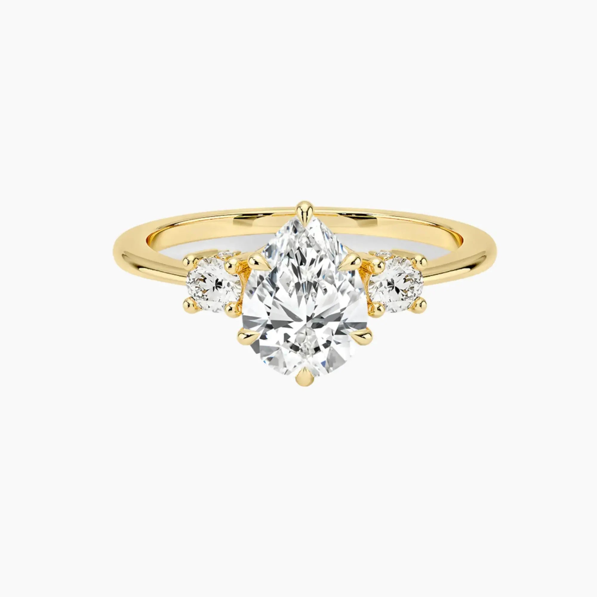 Seraphina Pear Hidden Halo 3 Carat Lab Grown Diamond Engagement Ring in 18K White Gold