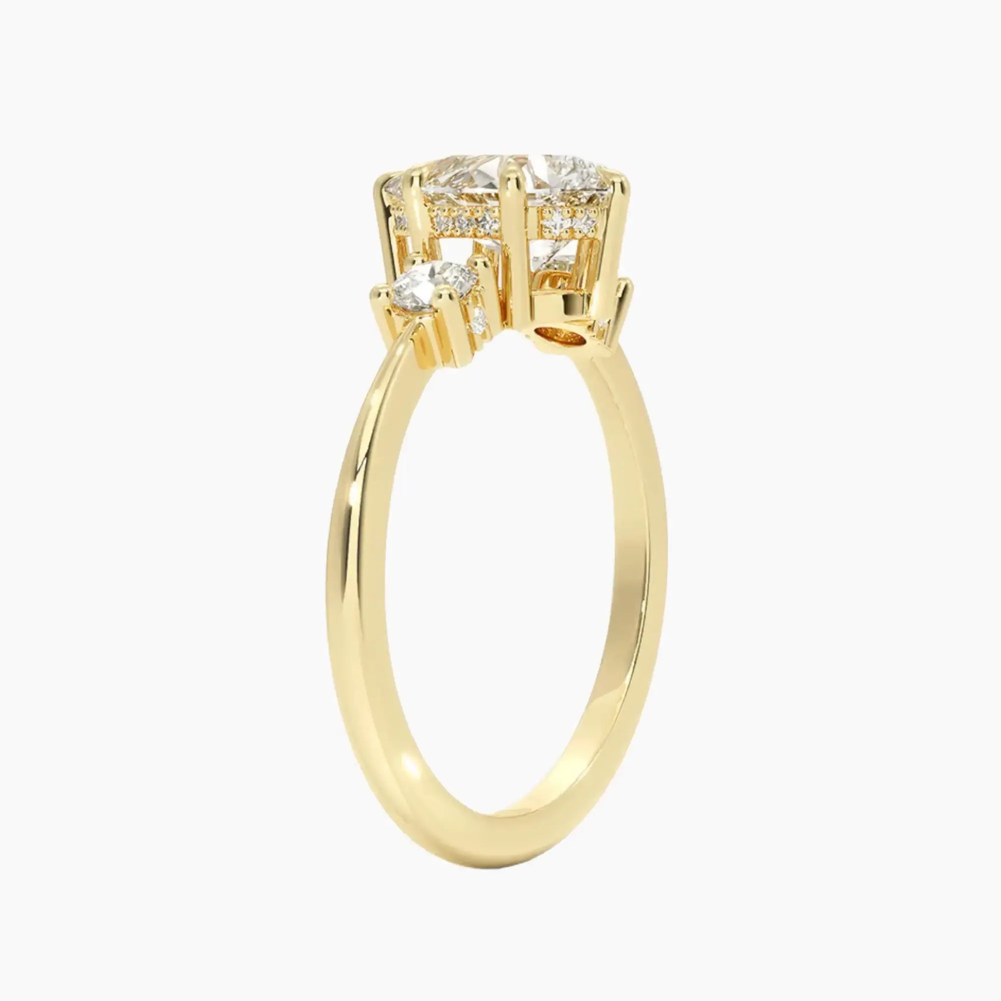 Seraphina Pear Hidden Halo 2.5 Carat Lab Grown Diamond Engagement Ring in 18K White Gold