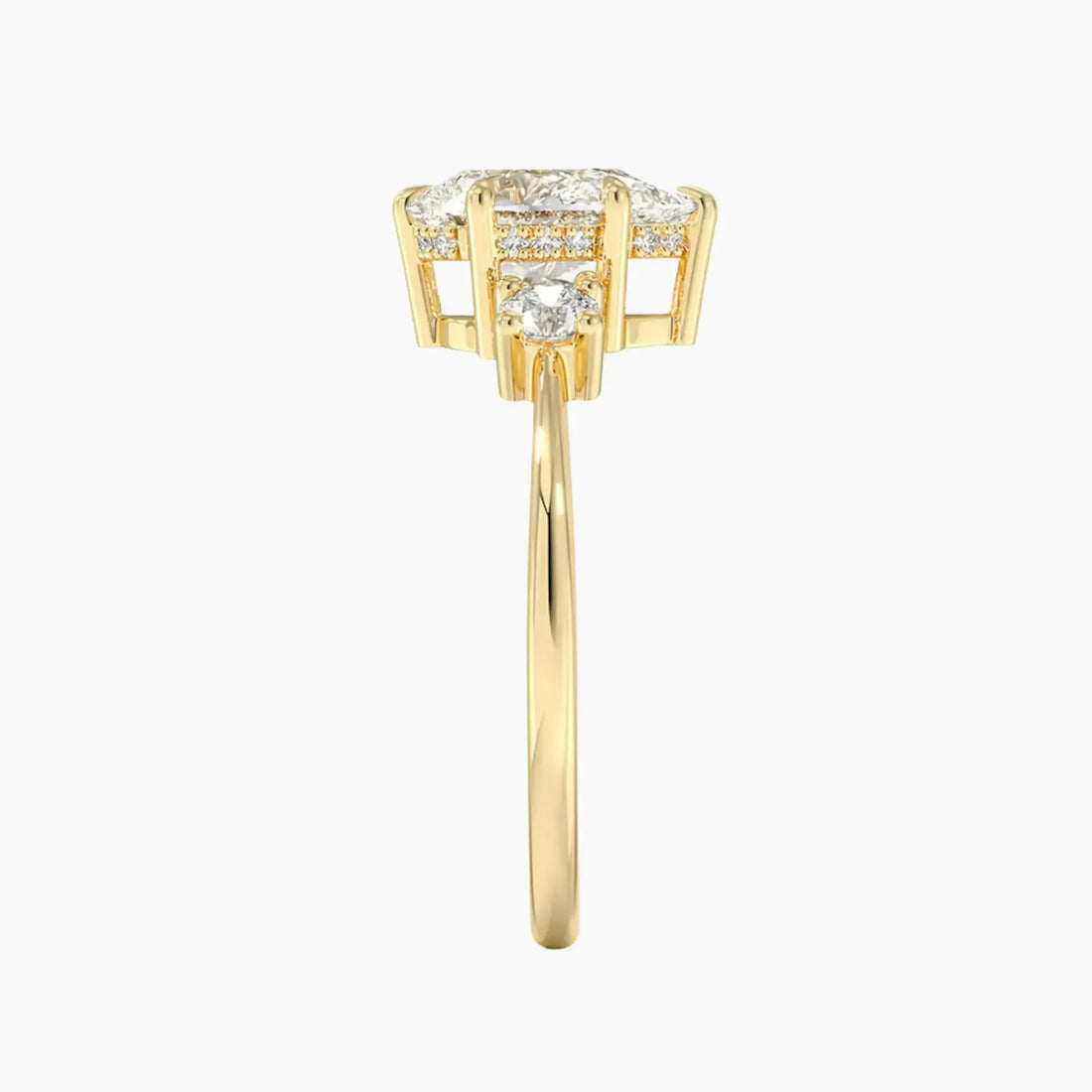Seraphina Pear Hidden Halo Diamond Ring Setting in 14K Yellow Gold