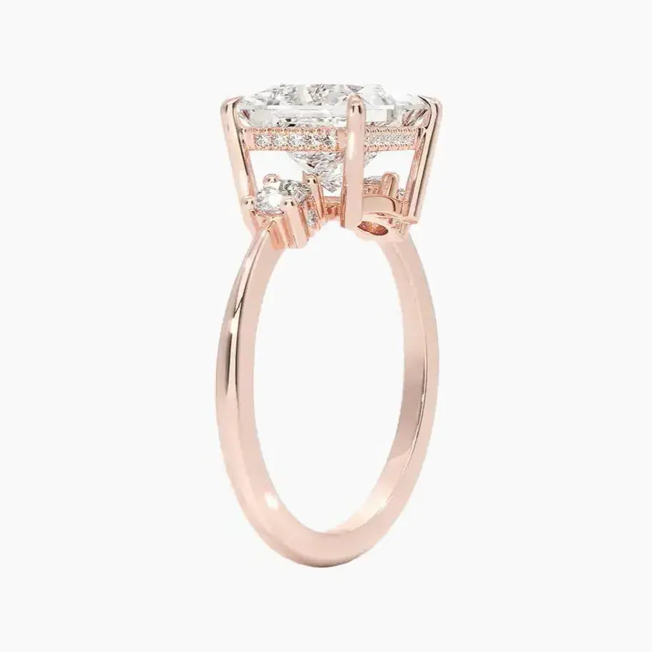 Seraphina Princess Hidden Halo 1 Carat Lab Grown Diamond Engagement Ring in 14K White Gold