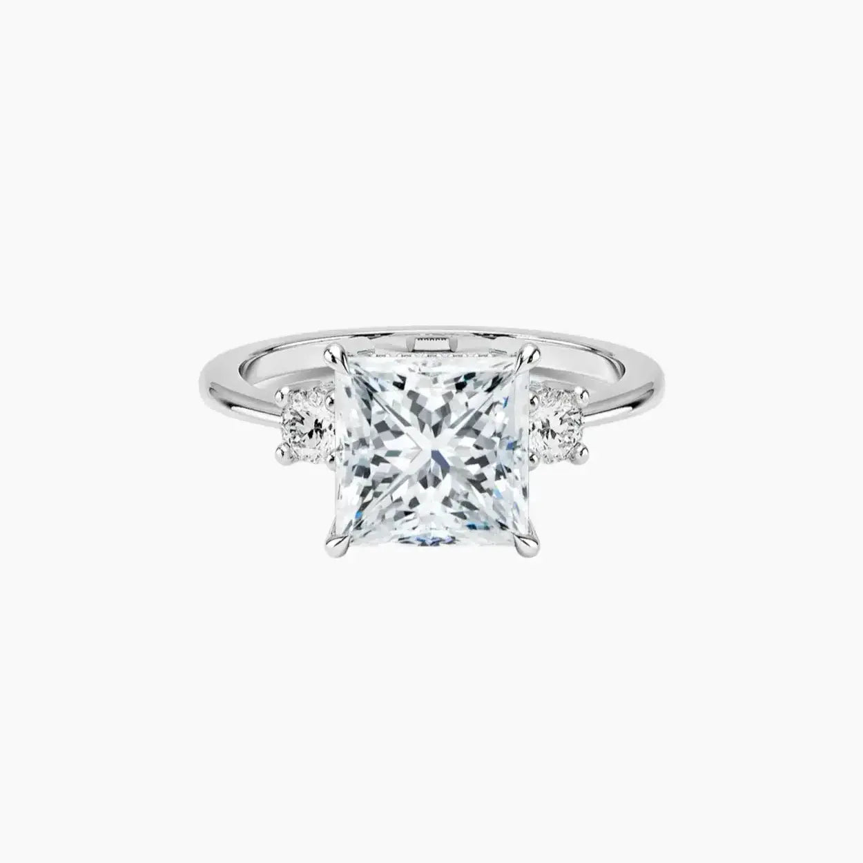Seraphina Princess Hidden Halo 3 Carat Lab Grown Diamond Engagement Ring in 14K White Gold