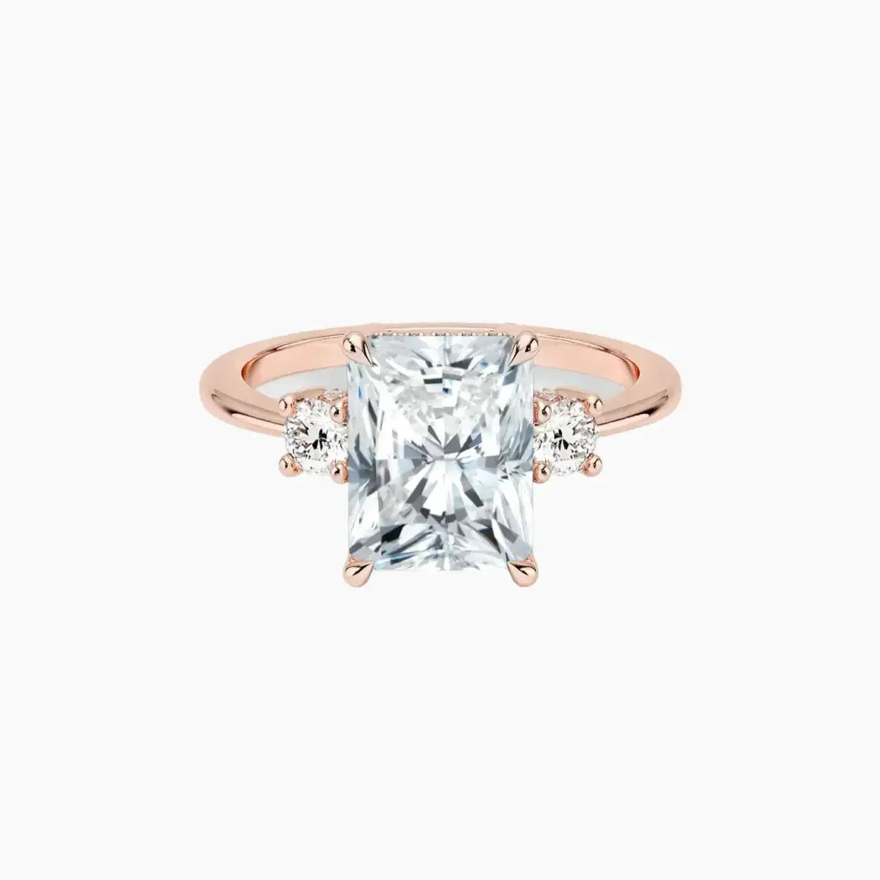 Seraphina Radiant Hidden Halo Diamond Ring Setting in 18K White Gold