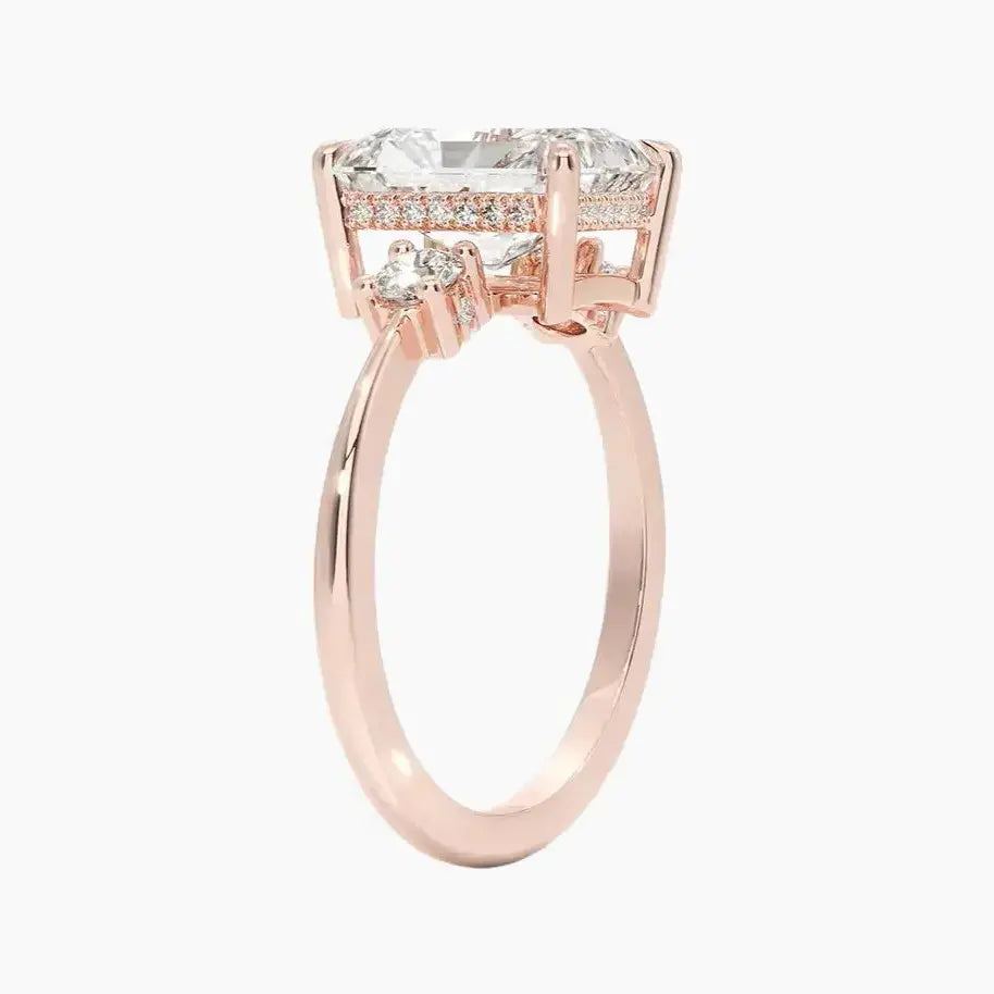 Seraphina Radiant Hidden Halo 2 Carat Lab Grown Diamond Engagement Ring in 14K White Gold