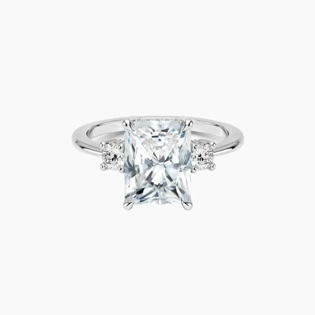 Seraphina Radiant Hidden Halo 3 Carat Lab Grown Diamond Engagement Ring in 14K White Gold