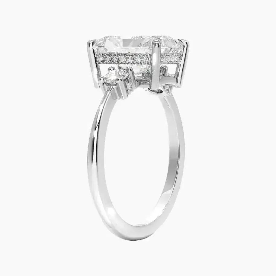 Seraphina Radiant Hidden Halo 3 Carat Lab Grown Diamond Engagement Ring in 14K Yellow Gold