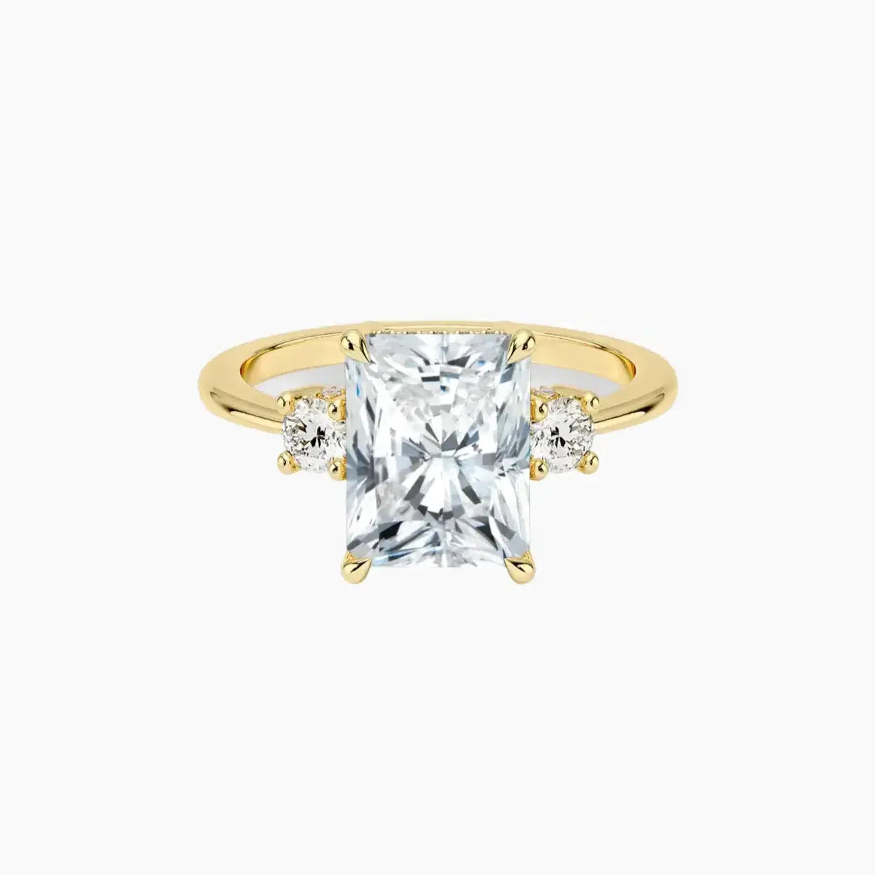 Seraphina Radiant Hidden Halo 2.5 Carat Lab Grown Diamond Engagement Ring in 18K Yellow Gold