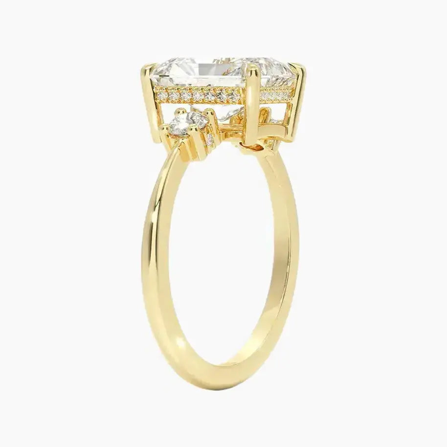 Seraphina Radiant Hidden Halo 2.5 Carat Lab Grown Diamond Engagement Ring in 18K Rose Gold