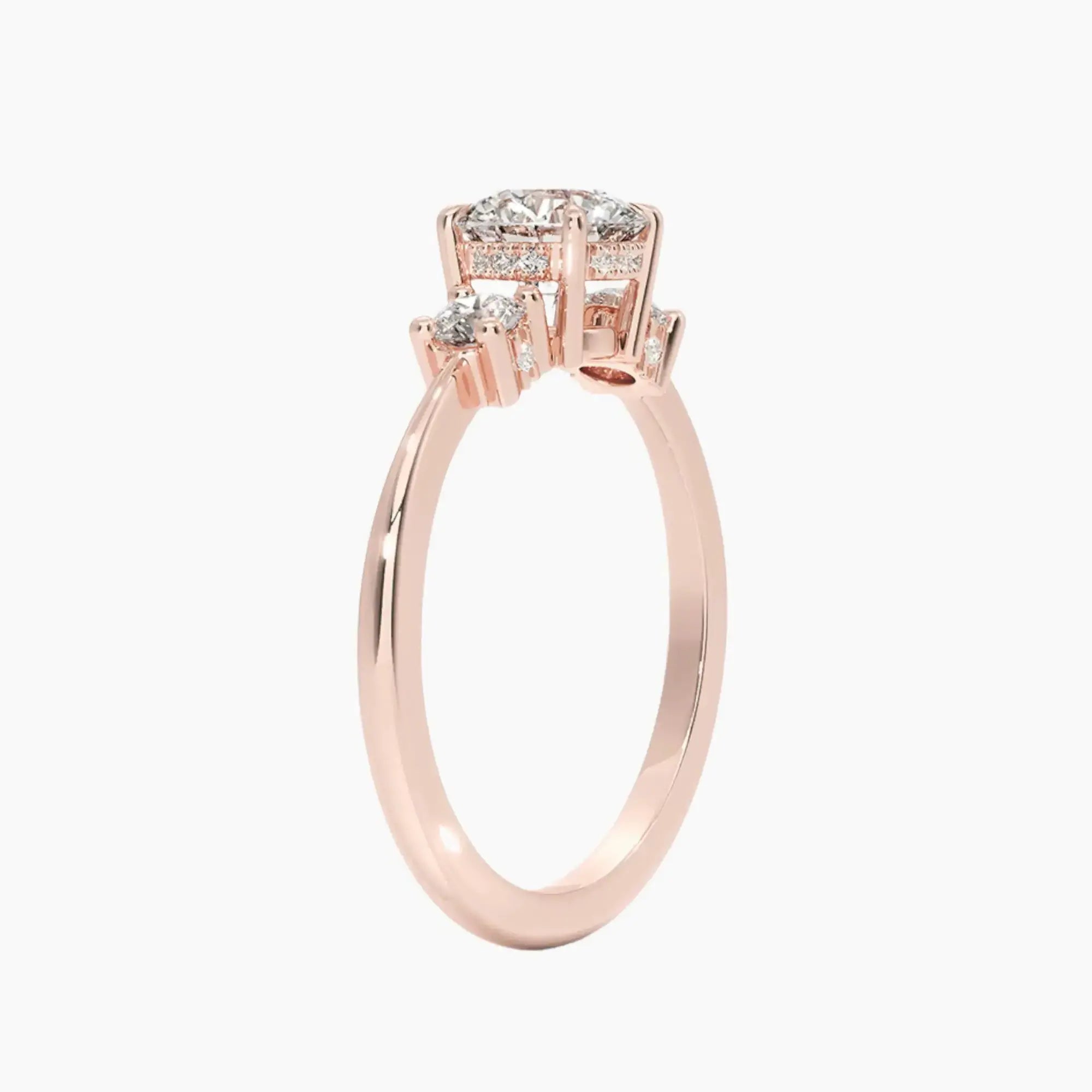 Seraphina Round Hidden Halo 3 Carat Lab Grown Diamond Engagement Ring in 14K Yellow Gold