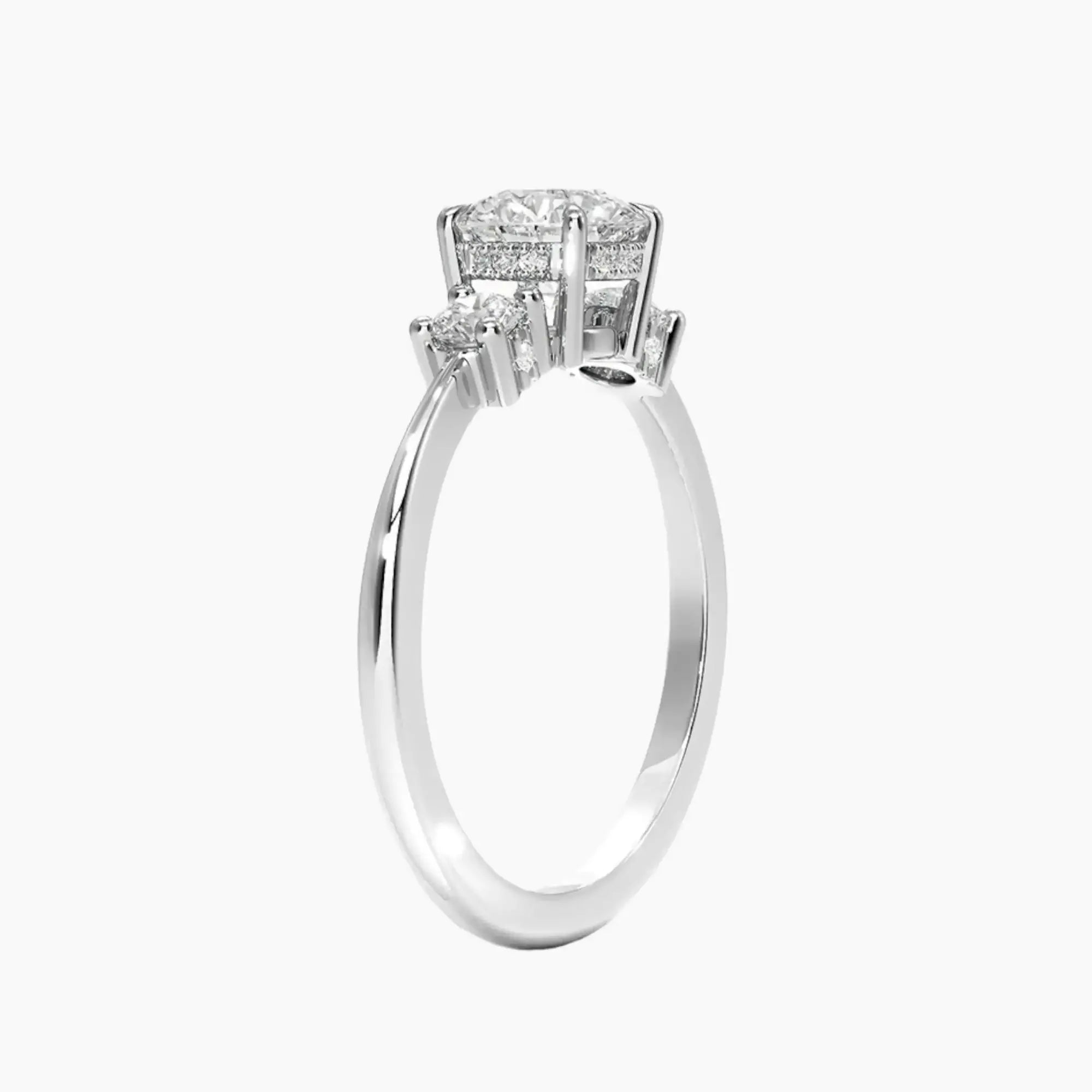 Seraphina Round Hidden Halo 1.5 Carat Lab Grown Diamond Engagement Ring in 18K White Gold