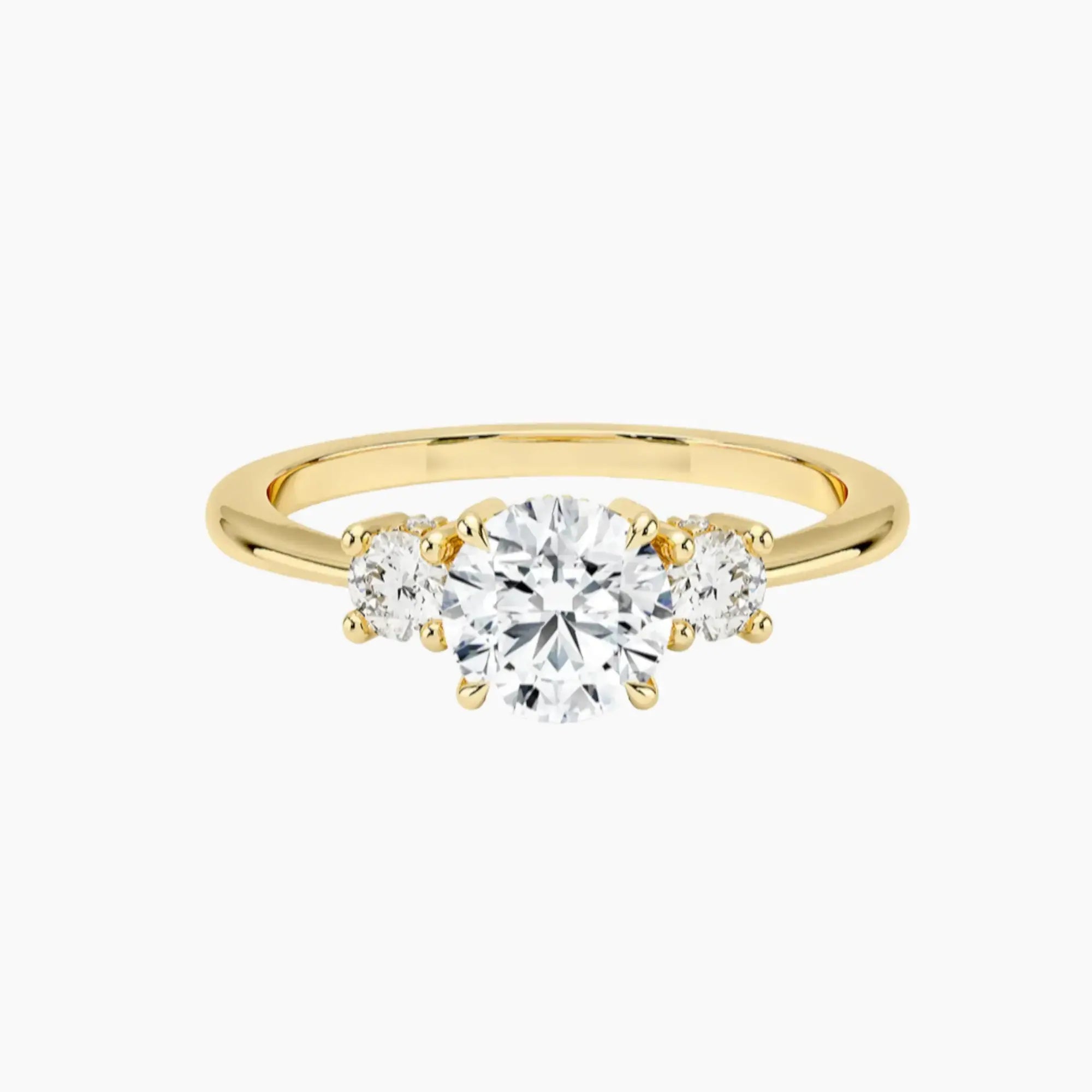 Seraphina Round Hidden Halo 1 Carat Lab Grown Diamond Engagement Ring in 18K Yellow Gold