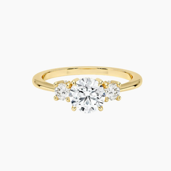 Seraphina Round Hidden Halo 3 Carat Lab Grown Diamond Engagement Ring in 14K Yellow Gold