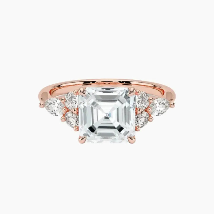 Ingrid Asscher Designer 1 Carat Lab Grown Diamond Engagement Ring in 18K Rose Gold