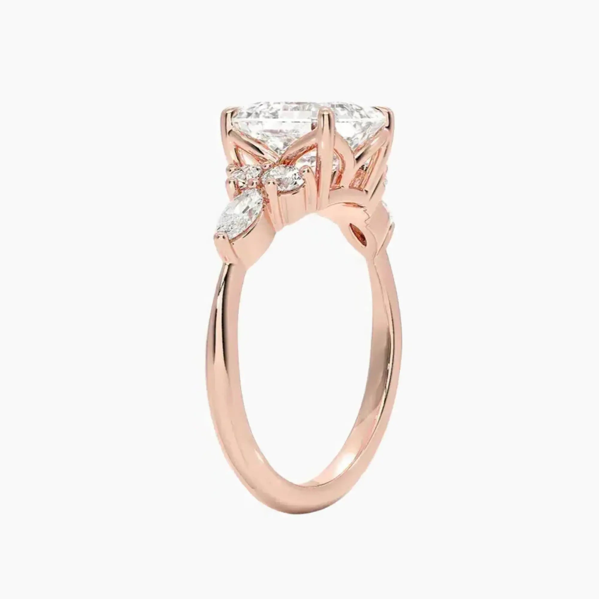 Ingrid Asscher Designer 1.5 Carat Lab Grown Diamond Engagement Ring in 14K White Gold