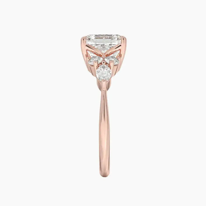Ingrid Asscher Designer 3 Carat Lab Grown Diamond Engagement Ring in 14K White Gold