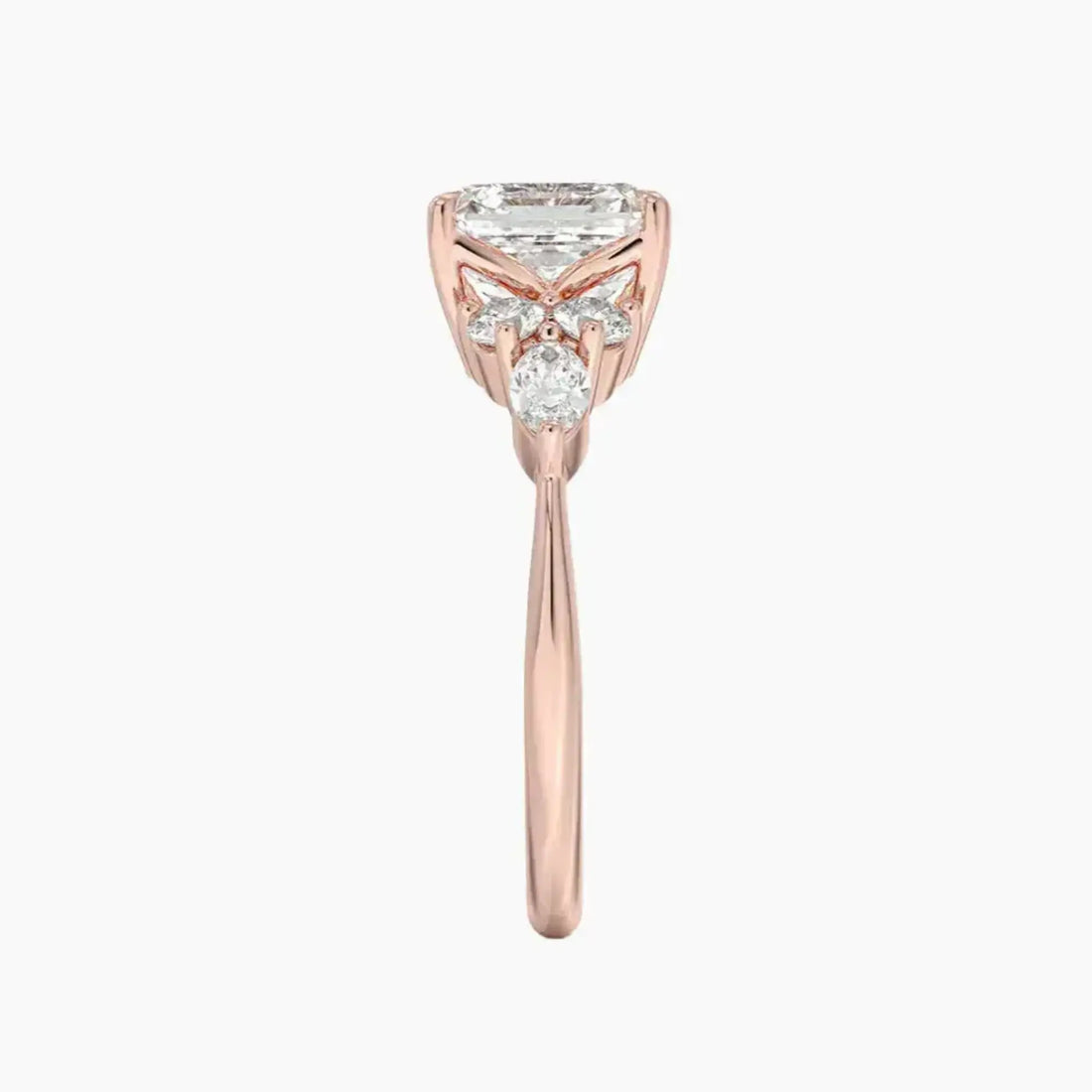 Ingrid Asscher Designer 2.5 Carat Lab Grown Diamond Engagement Ring in 18K Rose Gold