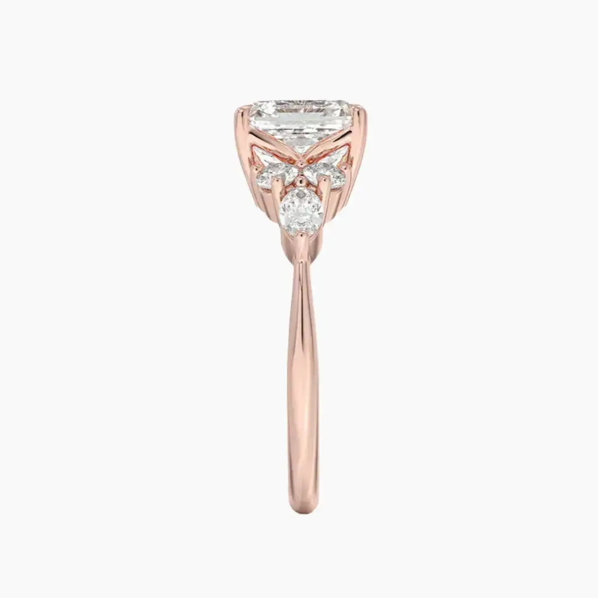 Ingrid Asscher Designer 2.5 Carat Lab Grown Diamond Engagement Ring in 14K Rose Gold
