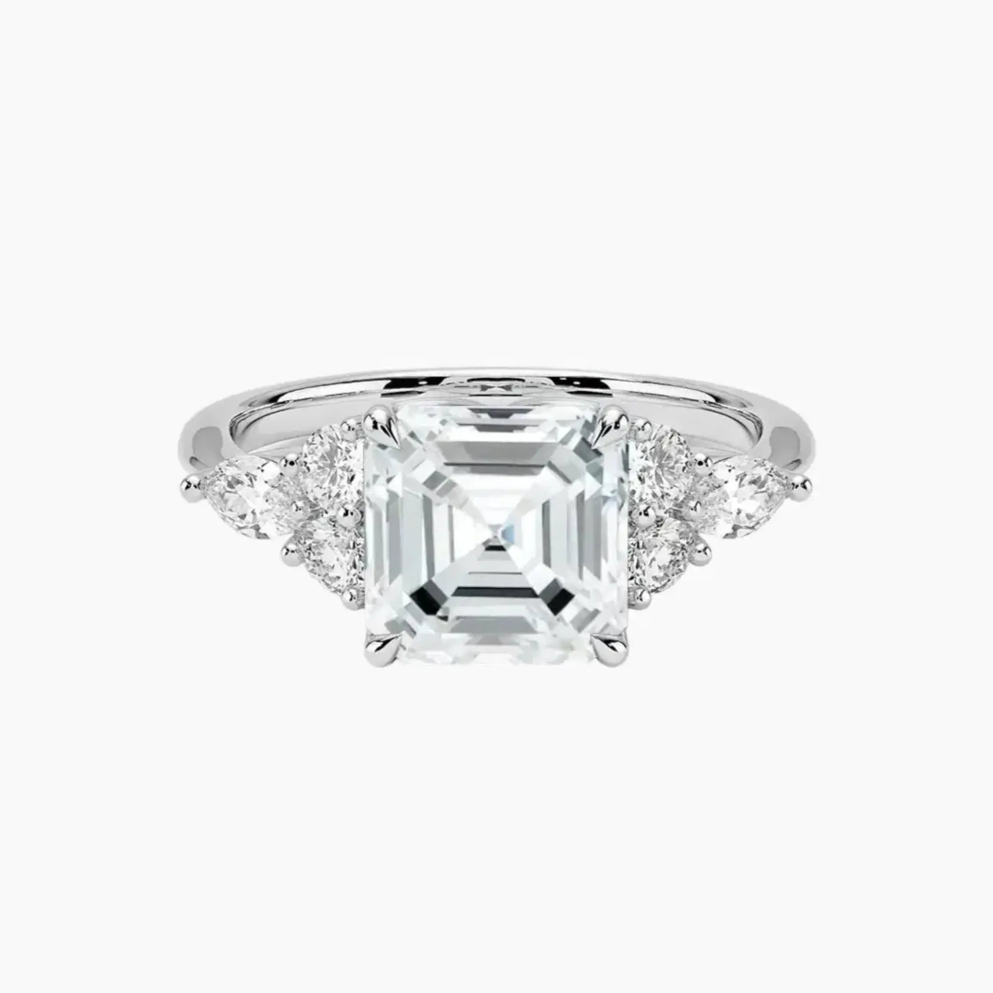 Ingrid Asscher Designer Diamond Ring Setting in 18K Yellow Gold