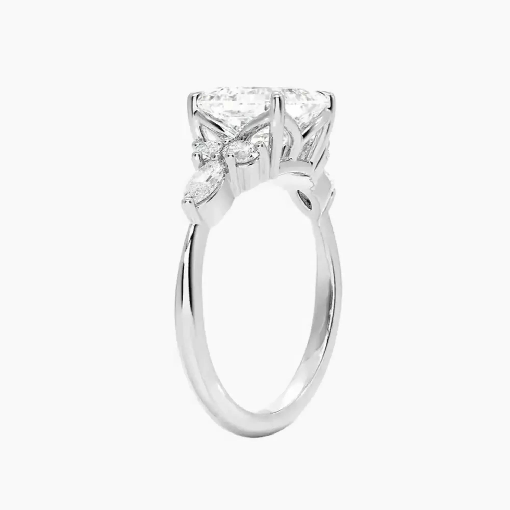 Ingrid Asscher Designer 2.5 Carat Lab Grown Diamond Engagement Ring in 14K Rose Gold