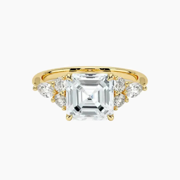 Ingrid Asscher Designer 1.5 Carat Lab Grown Diamond Engagement Ring in 14K Yellow Gold