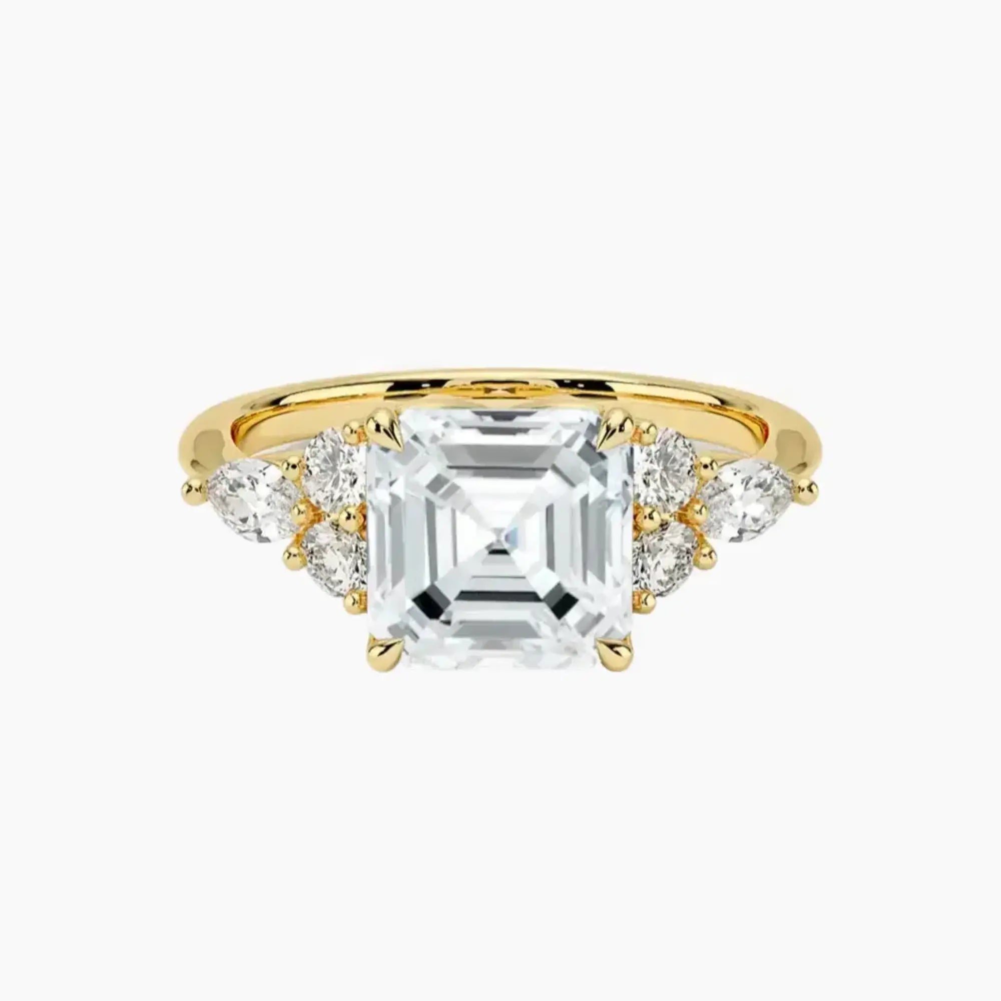 Ingrid Asscher Designer 2.5 Carat Lab Grown Diamond Engagement Ring in 14K White Gold