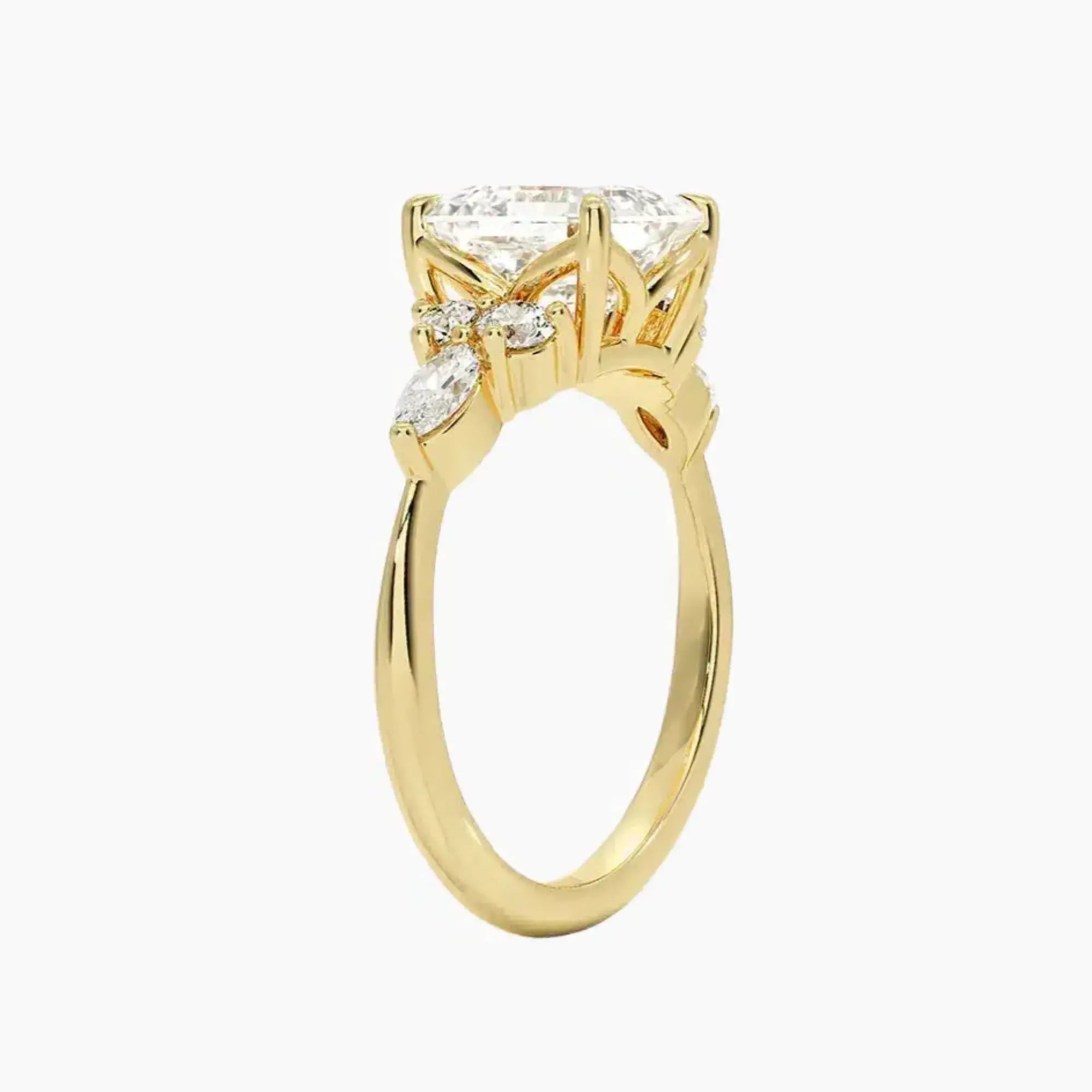 Ingrid Asscher Designer 1.5 Carat Lab Grown Diamond Engagement Ring in 18K Yellow Gold